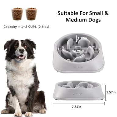 YINEYA 2PCS Slow Feeder Dog Bowls, Pet Supplies That Slow Down Eating, Pet Food Bowls, Maze Dog Puzzle Feeder for Medium Breed - Image 5
