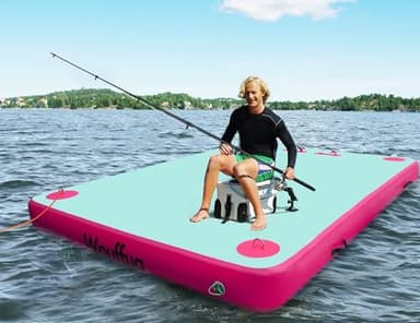 Wauffua Inflatable Floating Dock for Lakes, Thick Lake Floats for Adults, Non-Slip Air Dock Platform with Portable Carrying Bag and Ladder, Floating Platform Island for Pool Beach Ocean - Image 9