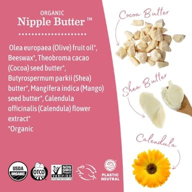 Earth Mama Organic Nipple Butter™ | Nipple Cream Safe for Breastfeeding | Postpartum Essentials for Nursing | Non Lanolin Nipple Cream, 2-Fluid Ounce - Image 6