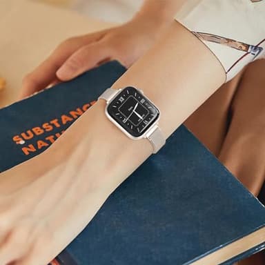 MARGE PLUS Slim Milanese Loop Compatible with Apple Watch Band for women 41mm 40mm 38mm 42mm 46mm 45mm 44mm, Stainless Steel Magnetic Mesh Strap work on iWatch Series 11 10 9 8 7 6 5 4 3 & SE 3 2 1 - Image 7