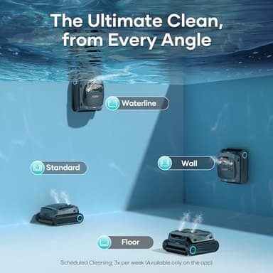 (Upgrade) AIPER Scuba X1 Cordless Robotic Pool Cleaner, 6600 GPH High-Power Suction with Dual-Jet, Multi-Layer Filtration System, Horizontal Waterline Scrubbing, Ideal for Inground Pools - Image 3