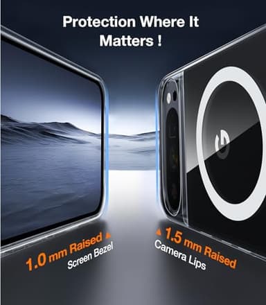 TORRAS Magnetic & Stand for Google Pixel 9 Pro Case/Pixel 9 Case, Fit for MagSafe, 12FT Mil-Grade Drop Protection, Slim Fit for Google Pixel 9/9 Pro Phone Case with Built-in Kickstand, Crystal Clear - Image 6