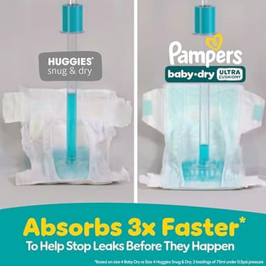 Pampers Diapers - Baby Dry - Size 1, 44 Count, Absorbent Disposable Infant Diaper (Packaging May Vary) - Image 4