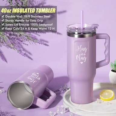 Birthday Gifts for Women Self Care Gifts Get Well Soon Gifts, Lavender Relaxing Spa Gifts Basket Care Package w/ Flannel Blanket 40 OZ Tumbler, Christmas Gifts for Mom Wife Grandma Friends Sisters Her - Image 4
