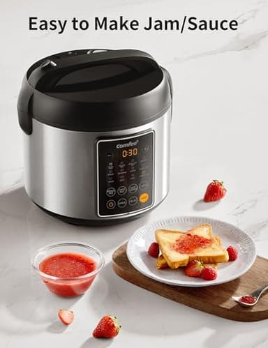 COMFEE' Rice Cooker, 14-in-1 Stainless Steel Multi Cooker, Slow Cooker, Steamer, Sauté, and Warmer, 5.3 QT, 20 Cups Cooked (10 Cups Uncooked), Brown Rice, Quinoa and Oatmeal - Image 5