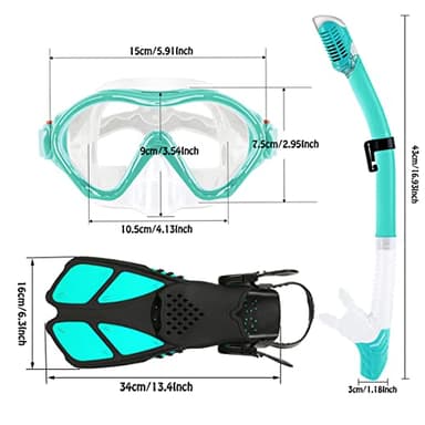 HH HHAO SPORT Kids Mask Fins Snorkel Set Snorkeling Packages, with Diving Mask, Snorkel, Adjustable Swim Fins, Mesh Bag, Anti-Fog Anti-Leak Snorkeling Gear for Kids for Snorkeling Swimming Diving - Image 6