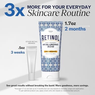 LilyAna Naturals Anti Aging Retinol Face Cream for Women – Wrinkle & Neck Cream for Firming, Retinol Moisturizer for Face with Hyaluronic Acid, Hydrating Night Cream for Fine Lines, Collagen Boost - Image 5