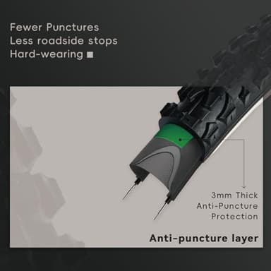 2Pack 24x1.95(54-507) Mountain Bike Tires Replacement Kits Plus 2 Bike Tubes (with Puncture Sealant) and 2 Tire Levers, Bike Tire with Tread Puncture Protection for On or Off-Road Use - Image 2