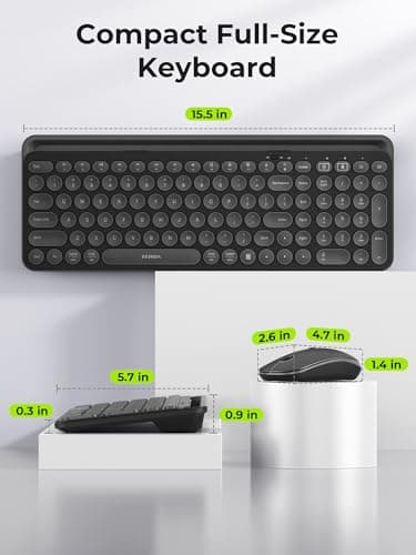 seenda Bluetooth Keyboard and Mouse for iPad, Multi-Device Bluetooth + 2.4G Wireless Keyboard Mouse with Tablet Holder for MacBook/Windows Computer, iOS/Andriod Tablet Phone, Black - Image 4