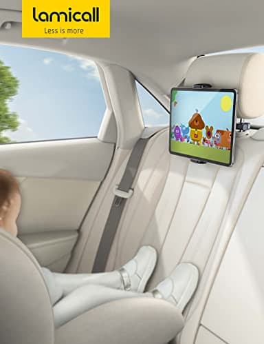 Lamicall Car Tablet Mount, Headrest Tablet Holder - Car Back Seat Travel Stand for Kids, Compatible with iPad Pro Air Mini, Galaxy Tab, Fire HD, 4.7-13" Cell Phone, Tablets and Devices - Image 7