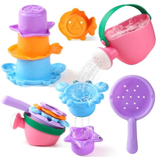 Baby Bath Toys for Kids Ages 1-3 5 PCS Toddler Bath Toys Mold Free for 2-4 Bathtub Sand Beach Pool Water Toddler Toys & Gifts (Color Random) - Image 1