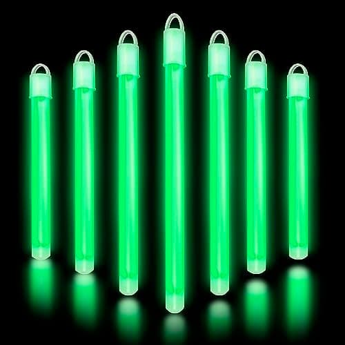 Glow Fever Glow in The Dark Sticks - 100 ct 6" Glow Sticks Bulk Party Pack with End Caps & Lanyards - Glow Party Favors for Concert, Festival, & Wedding Neon Light Sticks by Party Dragon, Green - Image 1
