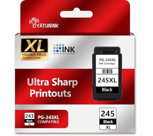 YATUNINK 245XL Ink Cartridge Compatible for Canon 245XL Black Ink PG-243 PG-245 XL PG243 PG245 Works with MX490 MX492 TR4520 TR4522 MG2500 MG2522 TS3100 TR4500 Printer PG243XL PG245XL (1Black) - Image 1