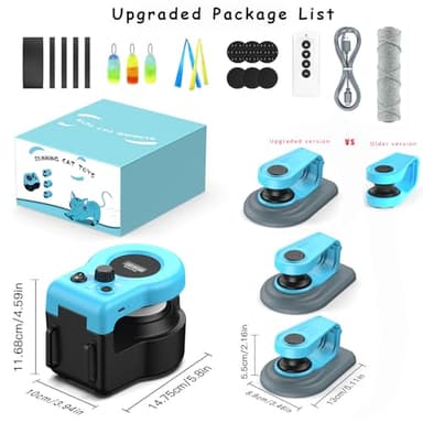 AsFrost Upgraded Interactive Cat Toy for Indoor Cats, Auto/Manual Control DIY Cat Feather Mouse Toy Treadmill for Bored Kitten Puppy Play Chase Run Exercise Hunting Mental Stimulation-Sky Blue - Image 6