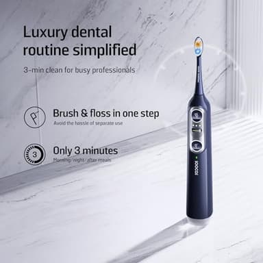 Soocas NEOS II - Electric Toothbrush with Water Flosser, Sonic Electric Toothbrush for Adults, Cordless Water Flosser for Travel, Portable Oral Irrigator, Up to 100% Plaque Removal, Dark Violet - Image 3