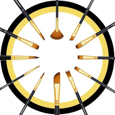 Transon Art Painting Brush Assorted Set of 12 for Acrylic Watercolor Gouache Hobby Painting - Image 6