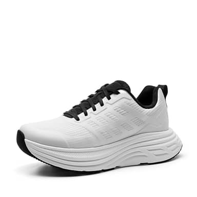 NORTIV 8 Women's Walking Shoes Cushion Running Tennis Shoes ActiveFloat Non-Slip Comfortable Breathable Workout Gym Sports Athletic Fashion Sneakers,Size 7,White,SNWS245W - Image 1