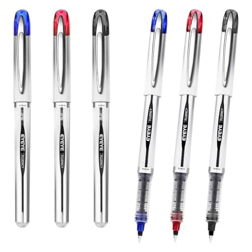 EYEYE Rollerball Pens Medium Point, 3 Assorted Colors 0.7mm Liquid Ink Roller Ball Pen Quick Dry, Ink Pen Fine Point Smooth Writing Pens for Journaling, Note Taking, Office, School Supplies - Image 1