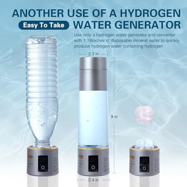 Hydrogen Water Bottle Generator 2025, PEM/SPE Electrolysis Hydrogen Water Technology, 6000+ ppb,Alkaline Pitcher Hydrogen Water Electrolyzer, Hydrogen Generator, Men's & Women's Gifts - Image 4