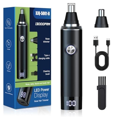 Ear and Nose Hair Trimmer for Men, 2025 Professional Painless USB Rechargeable Eyebrow & Facial Hair Trimmer, 13,000 RPM Precision Tool with Powerful Motor and Dual-Edge Blades, IPX7 Waterproof - Image 1