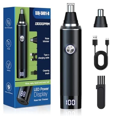Ear and Nose Hair Trimmer for Men, 2025 Professional Painless USB Rechargeable Eyebrow & Facial Hair Trimmer, 13,000 RPM Precision Tool with Powerful Motor and Dual-Edge Blades, IPX7 Waterproof - Image 1
