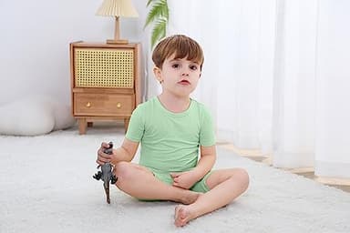 GUISBY Baby Toddler Rayon Pajamas, 2 Piece Short Sleeve Pajama Sets 12-18 Months - Image 5