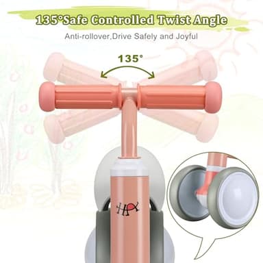 Baby Balance Bike Cute Toys for 1 Year Old Boy and Girl 12-24 Months Toddler Bike Baby Walker Riding Gifts for Boys Girls No Pedal Infant 4 Wheels Baby's First Birthday Gift (Pink) - Image 5