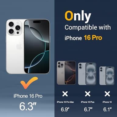 Temdan for iPhone 16 Pro Case [Compatible with MagSafe] [Military-Grade Drop Protection] [Anti-Fingerprint] [Anti-Scratch] Slim Silky-Soft Touch Translucent Matte Case 6.3 inch, Light Pink - Image 2