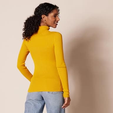 Amazon Essentials Women's Slim-Fit Lightweight Long-Sleeve Turtleneck Sweater, Gold, Small - Image 3