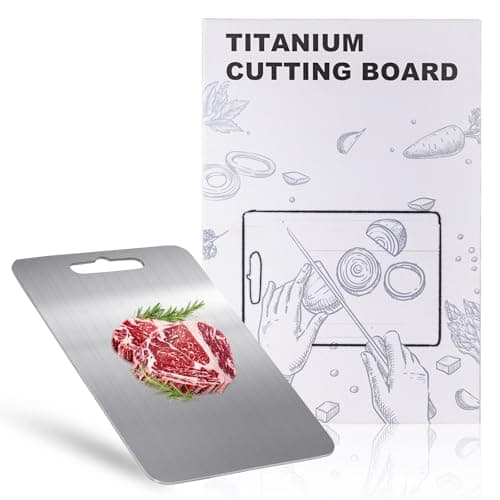 100% Titanium Cutting Board for Kitchen - Dishwasher Safe Chopping Boards with Handle, Reversible Charcuterie Board for Home Counter Outdoor Camping Housewarming Gifts for Women - Image 1