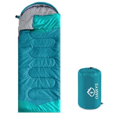 oaskys Camping Sleeping Bag - 3 Season Warm & Cool Weather - Summer Spring Fall Lightweight Waterproof for Adults Kids - Camping Gear Equipment, Traveling, and Outdoors - Image 1