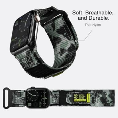 Nereides Compatible with Apple Watch Series 10 Band Series 9/8/7/6/5/4/SE/SE2/SE3, Nylon Sports Strap with Woven Design for 42mm/40mm/41mm/38mm (L, Green Came) - Image 3