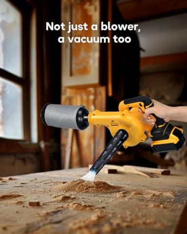 Deforce Cordless Leaf Blower for Dewalt 20v Max Battery, 4 in 1 Blower/Vacuunm/Inflator/Deflator, Electric Mini Leaf Blower, 3 Speeds, 135 CFM with Extended Tube for Lawn Care, Patio(Bare Tool Only) - Image 3