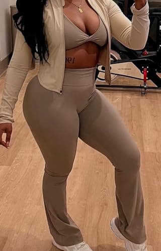 Aoxjox Women's Workout Sports Bras Fitness Backless Padded Sienna Low Impact Bra Yoga Crop Tank Top (Driftwood, Small) - Image 3