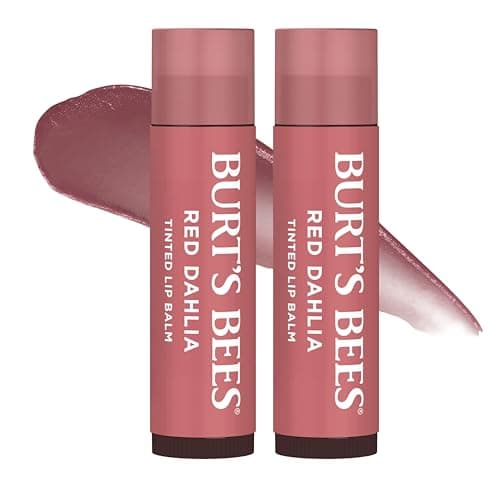 Burt's Bees Lip Tint Balm with Long Lasting 2 in 1 Duo Tinted Balm Formula, Color Infused with Deeply Hydrating Shea Butter for a Natural Looking Buildable Finish, Fiery Red Dahlia (2-Pack) - Image 1