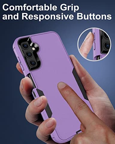 Dahkoiz for Samsung Galaxy A14 5G Case, with Tempered Glass Screen Protector and Dust-Proof Port Cover, Full Body Protection Rubber Cover Phone Case for Samsung Galaxy A14 5G, Black/Purple - Image 5