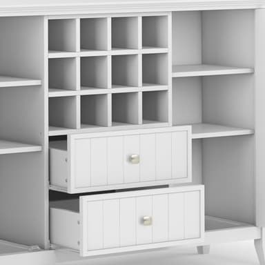 SIMPLIHOME Bedford Buffet - 54 inch Wide Solid Wood 3-Door Sideboard Buffet with Wine Rack in White, Transitional Cabinet for Dining Room or Kitchen with Adjustable Shelves - Image 7