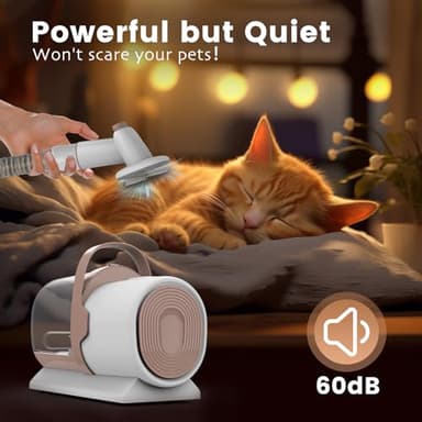 Dog Grooming Vacuum, Pet Grooming Kit with Dog Clippers, 2.5L Dust Cup 11000Pa Dogs Vacuum for Shedding Grooming, 5 Grooming Tools Home Cleaning in 1, Low Noise Pet Grooming Vacuum for Dogs, PG50 - Image 6