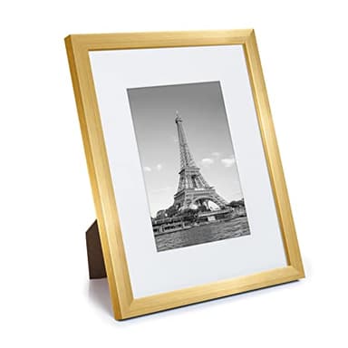 upsimples 8.5x11 Picture Frame Set of 10, Display Pictures 6x8 with Mat or 8.5x11 Without, Multi Photo Frames Collage for Wall or Tabletop Display, Gold - Image 3