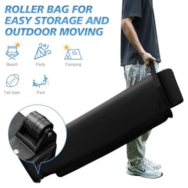 WEIZE Pop up Canopy Tent 10x10ft, 1-Button Push Setup, Instant Portable Shelter, Adjustable Height, Portable Roller Bag, 4 Weight Bags, Guy Ropes & Stakes Included, White - Image 4