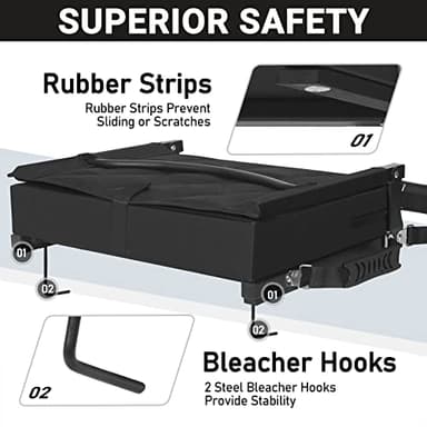 Sheenive Stadium Seats for Bleachers with Back Support, Bleacher Seats with Backs and Cushion Wide, Padded Portable Folding Comfort Stadium Chair with Shoulder Strap, Perfect for Sports Events - Image 9