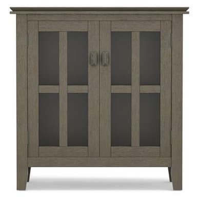 SIMPLIHOME Artisan SOLID WOOD 30 Inch Wide Contemporary Low Storage Cabinet in Farmhouse Grey, For the Living Room, Entryway and Family Room - Image 6