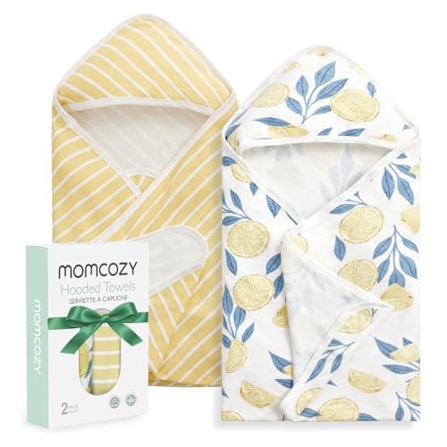 Momcozy Baby Towel with Hooded - Ultra Soft & Absorbent Large Bath Towel Set for Comfort & Gentle on Baby's Skin - Med Thick& Durable -Shower Gift & Bath Essential for Newborn, Infant, Toddler - Image 1