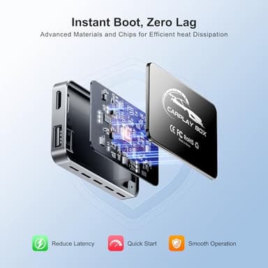 AI Box Wireless CarPlay & Auto Adapter - Plug & Play, Dual-Band WiFi, Bluetooth 5.0, 4K Video Support, Android 12.0 System, Compatible with Factory CarPlay & Android Auto （4GB RAM+32GB ROM） - Image 7