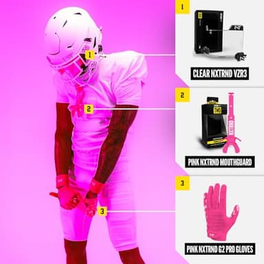 Nxtrnd Two Football Mouth Guard, Football Mouthpiece with Strap, Fits Adult & Youth (Pink) - Image 5