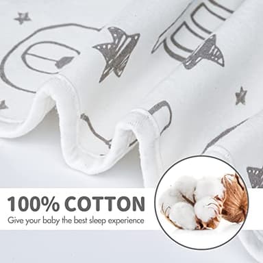 ANYEDDE Baby Transition Swaddle Sack, Baby Swaddle Arms Up Transition Bag,Snug fit Calms Startle Reflex, Breathable Cotton Newborn Sack, 2-Way Zipper Cars & Bears (0-3 Month) - Image 4