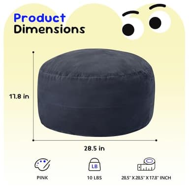 Hobestluk Bean Bag Chairs 2.5FT Beanbag Chair with Plush Faux Fur Cover Memory Foam Bean Bags, Small Bean Bag Chair for Living Room Bedroom, Playroom(Dark Grey) - Image 2