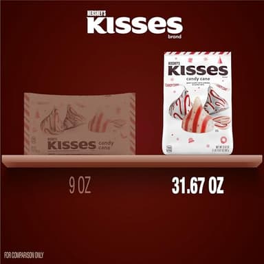 HERSHEY'S KISSES Candy Cane Flavored, Christmas Candy Bulk Bag, 31.67 oz - Image 4