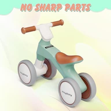 Maydolly Baby Balance Bike, Toddler Balance Bike for 1 Year Old Boys Girls, 4 Wheels Toddler Bike, First Birthday Gifts for 10-36 Month (Green) - Image 3