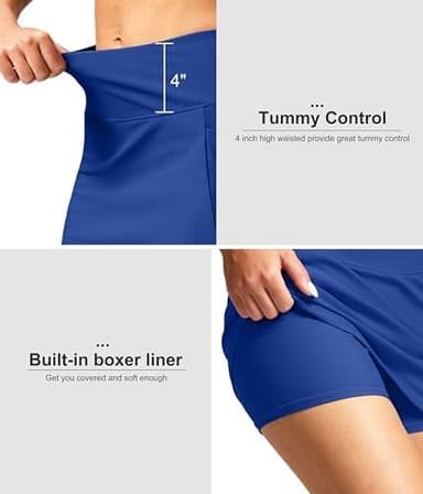 SANTINY Women's 17'' Long Swim Skirt with Pockets High Waisted Modest Tummy Control Swimsuit Skirt Bathing Suit Bottoms - Image 7